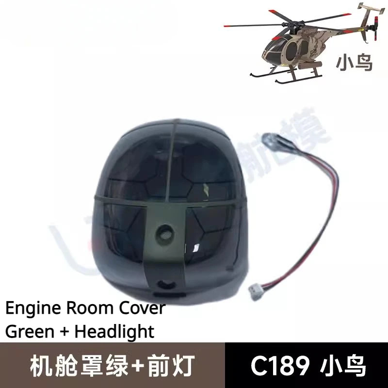 C189 MD500 RC Helicopter Simulation Original Parts Complete Rotor Cap Landing Gear Paddle Engine Room Cover Machine Shell