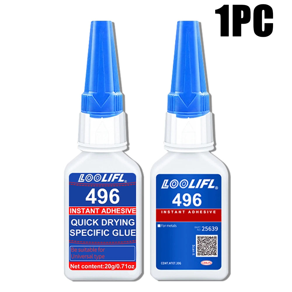 Loolifl Instant Adhesive Industrial Super Glue Quick Dry Strong Bond for Metal Plastic Rubber Wood Ceramic Universal Repair Glue