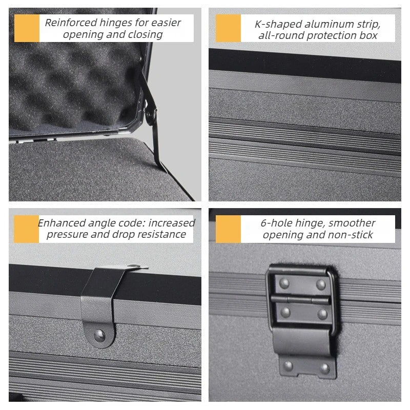 Aluminum Alloy Tool Case Large Capacity Suitcase Shockproof Instruments Equipment Protective Box Portable Hardware Storage Box