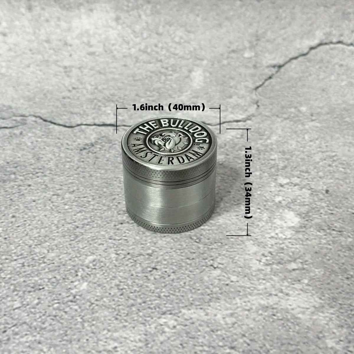 1.6/2inch Silver Dog Metal Herb Grinder Mill Mortar 4-Layers Tobacco Vanilla Bud Grinder Grass Cigar Smoking Cigarette Tool