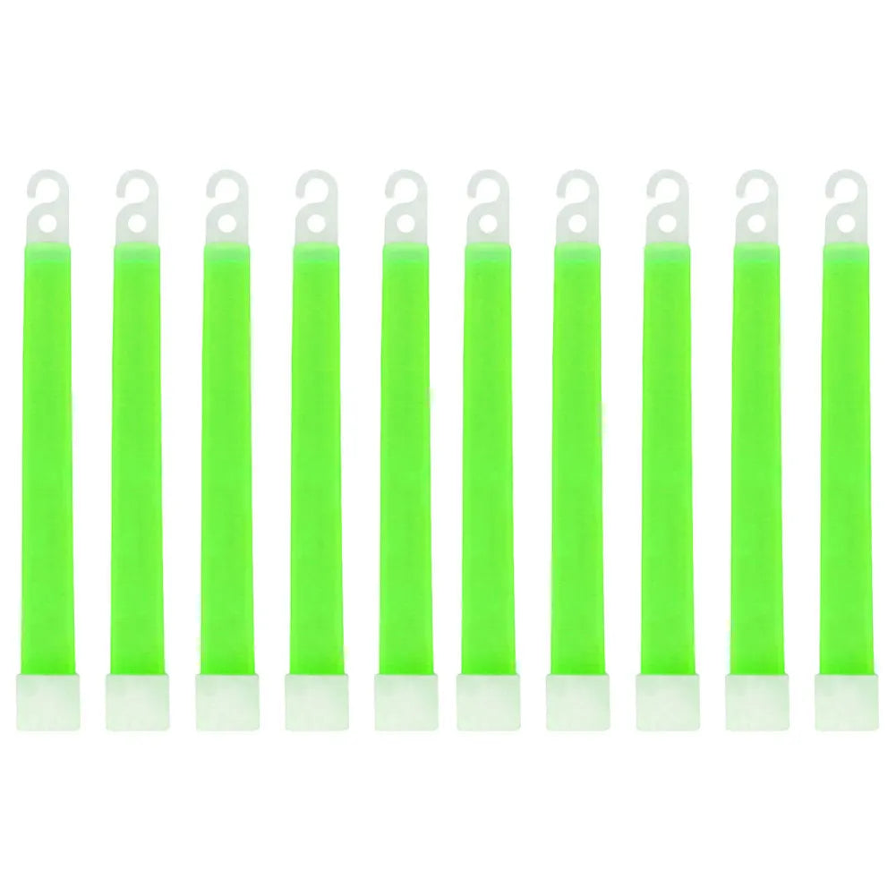 10pcs Camping Glow Sticks Waterproof 6 Inch Concert Party Light Stick with Hook  Hiking Camping Equipment
