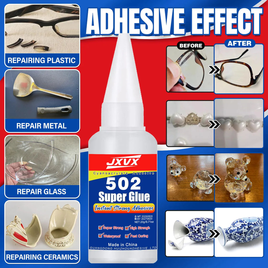 5-10pcs 502 Super Glue Instant Quick-drying Cyanoacrylate Adhesive Leather Rubber Glass Wood Metal Strong Bond Liquid Glue Tool