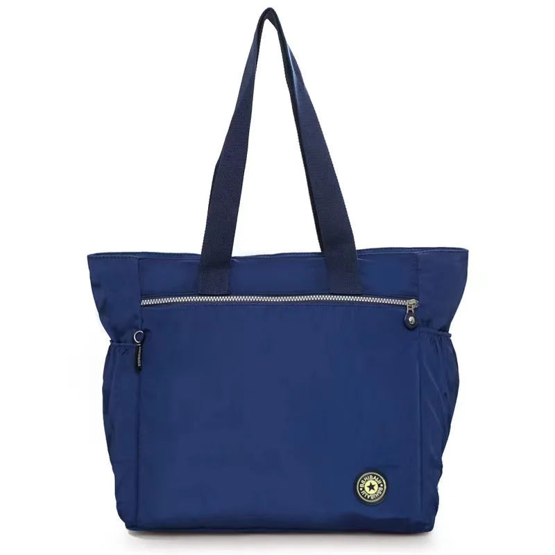 Super Big Bag ! Solid Color Women Tote Bag Fashion Large Capacity Handbag Shoulder Bag Nylon Ladies Purse Pouch Shopping Bag