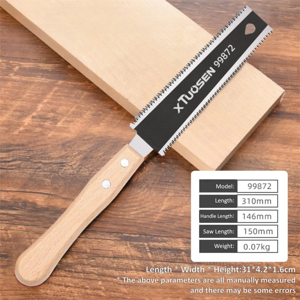 Hand Saw 6-inch Double-sided Saw Flexible Blade for Flush Cutting Household Woodworking Tools Fine Tooth Precision Flat Saws