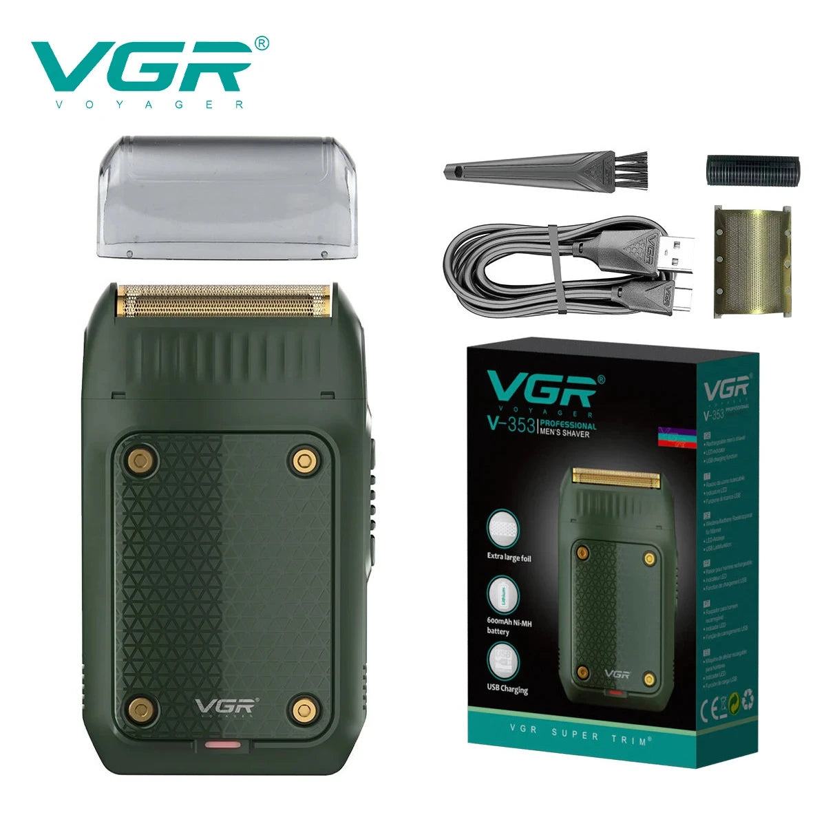 VGR popular men's shaver, convenient mini shaver, home travel electric shaving machine sideburns and hair trimming machine V-353