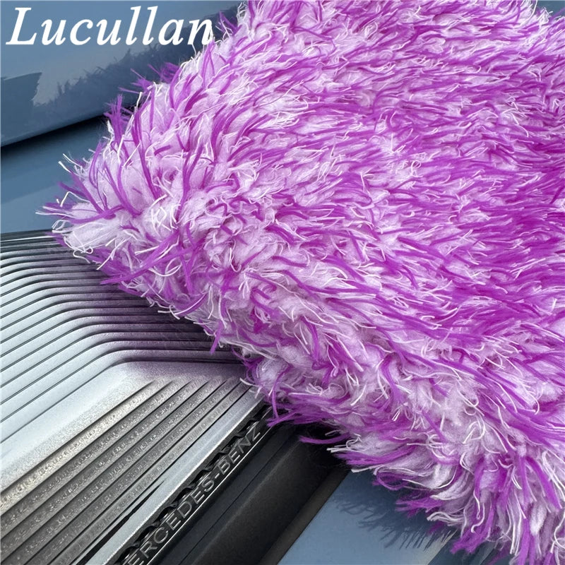 Lucullan Purple NO LOGO Car Wash Pad No Cuff With Opening On One Side to Become Mitt