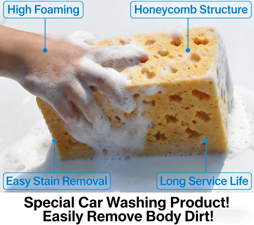 Medium Size Car Wash Sponge Coral Honeycomb Foam Non Scratch Auto Cleaning Sponge High Absorbency For Car Exterior Detailing