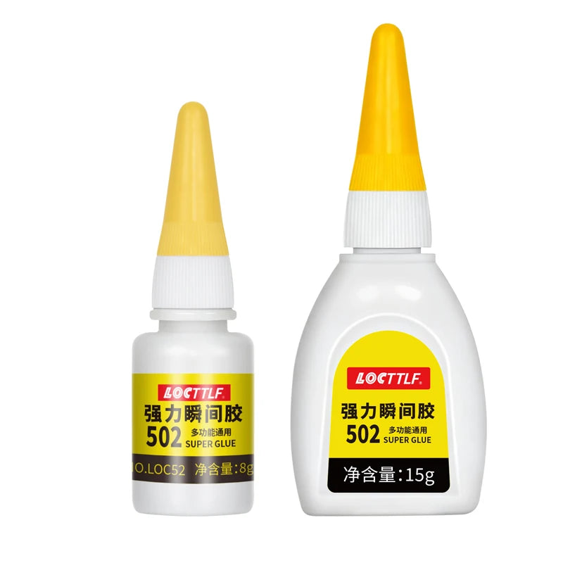 502 Super Glue 8g/15g Instant Quick-drying Cyanoacrylate Adhesive Leather Rubber Wood Metal Strong Bond Liquid Glue Tool