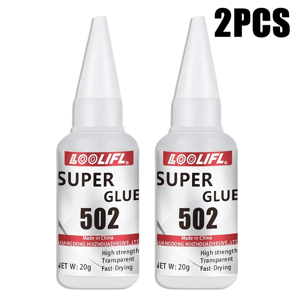 502 Super Instant Glue Fast Curing Strong Bond Low Odor Multi Material Repair Adhesive for Metal Wood Plastic Ceramic Leather