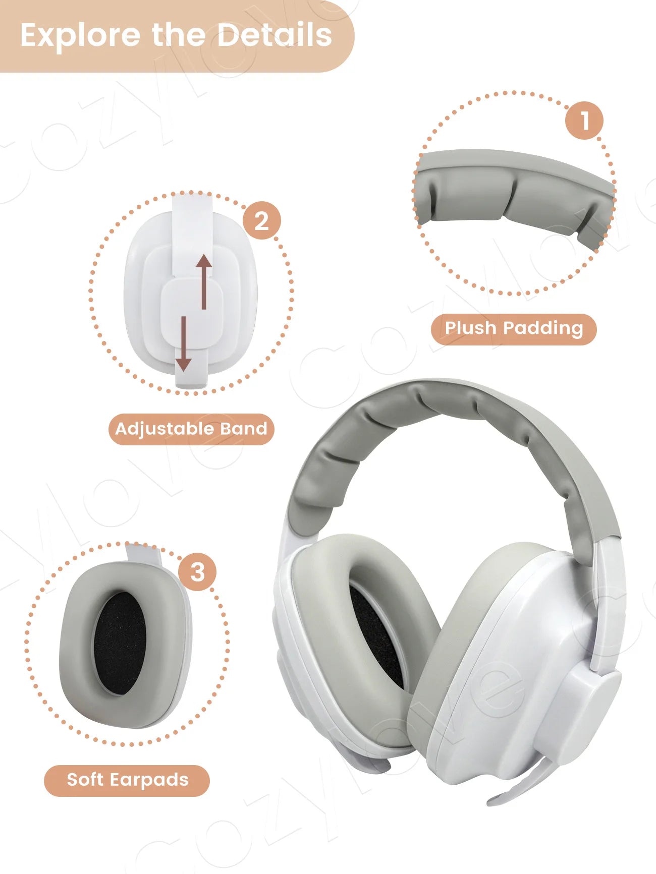 Baby Noise Cancelling Headphones | Adjustable Infant Hearing Protection Earmuffs for Airplanes, Concerts & Events, 4 Color