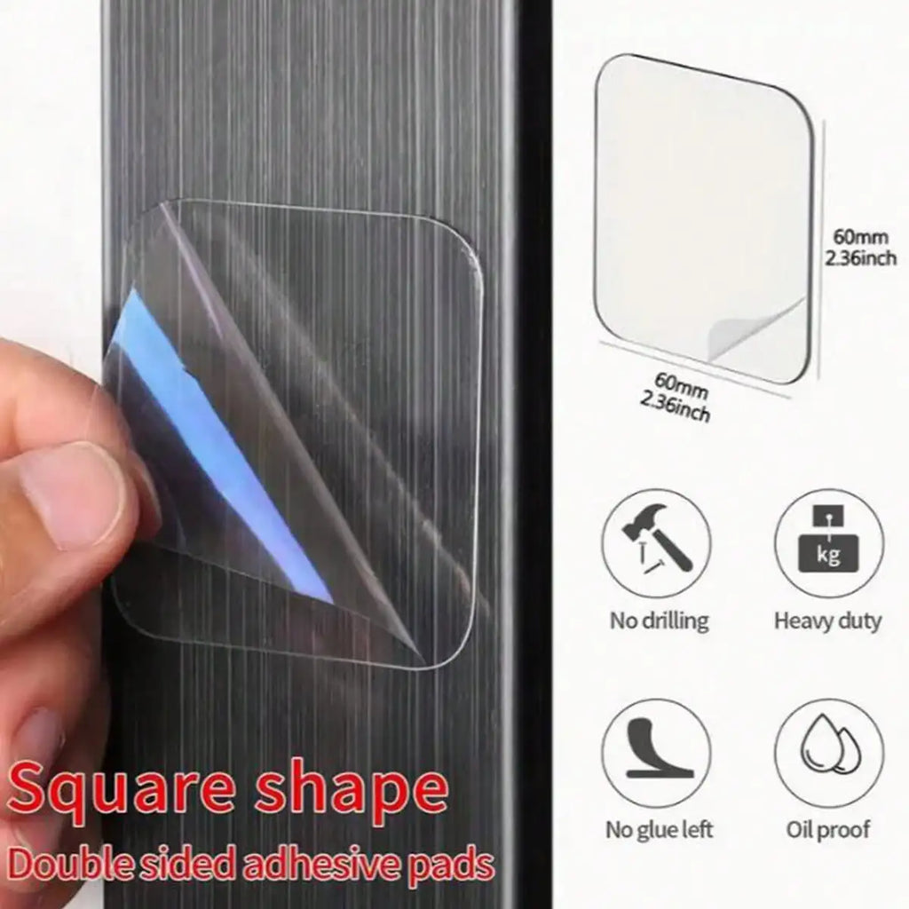50pcs Double Sided Wall Sticker, Waterproof Adhesive Tape, Square Nano Transparent Tape Sticker, Multi-purpose Double-sided Tape, Strong Adhesive Patch For Household, Home Essentials