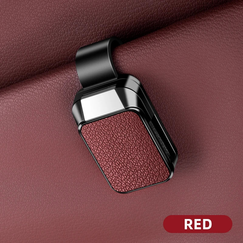 ABS Car Sunglasses Holder Sun Visor Eyeglass Clip with Leather Texture Auto Glasses Ticket Card Clip Interior Accessories