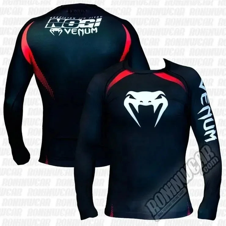 Sports Compression Long-Sleeve Top Breathable Quick-Dry for Fitness Training Fighting MMA-