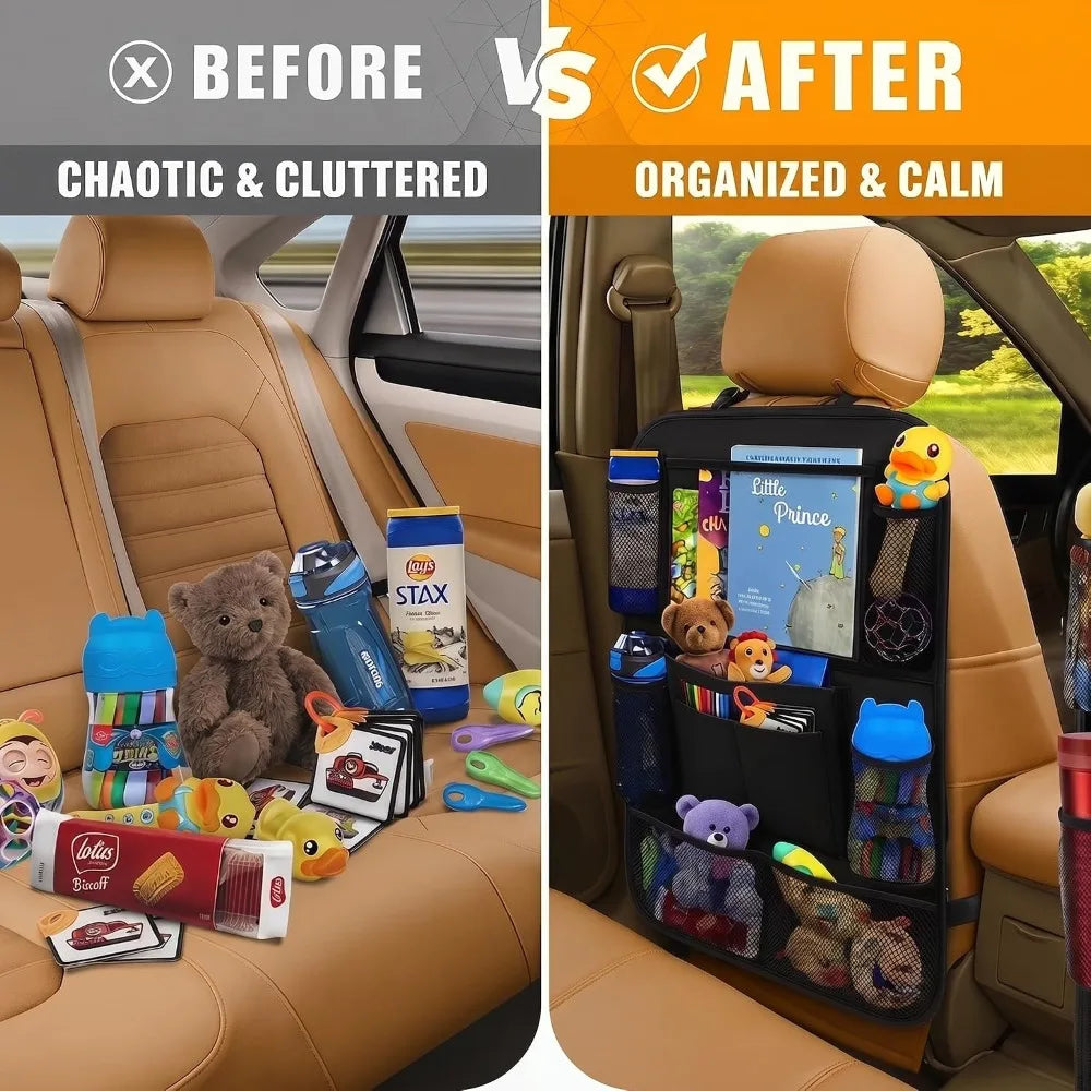 Car Seat Organiser for Kids | Rear Seat Organiser, Kids Car Seat Organiser,Backseat Car Organizer 9 Multiple Pockets