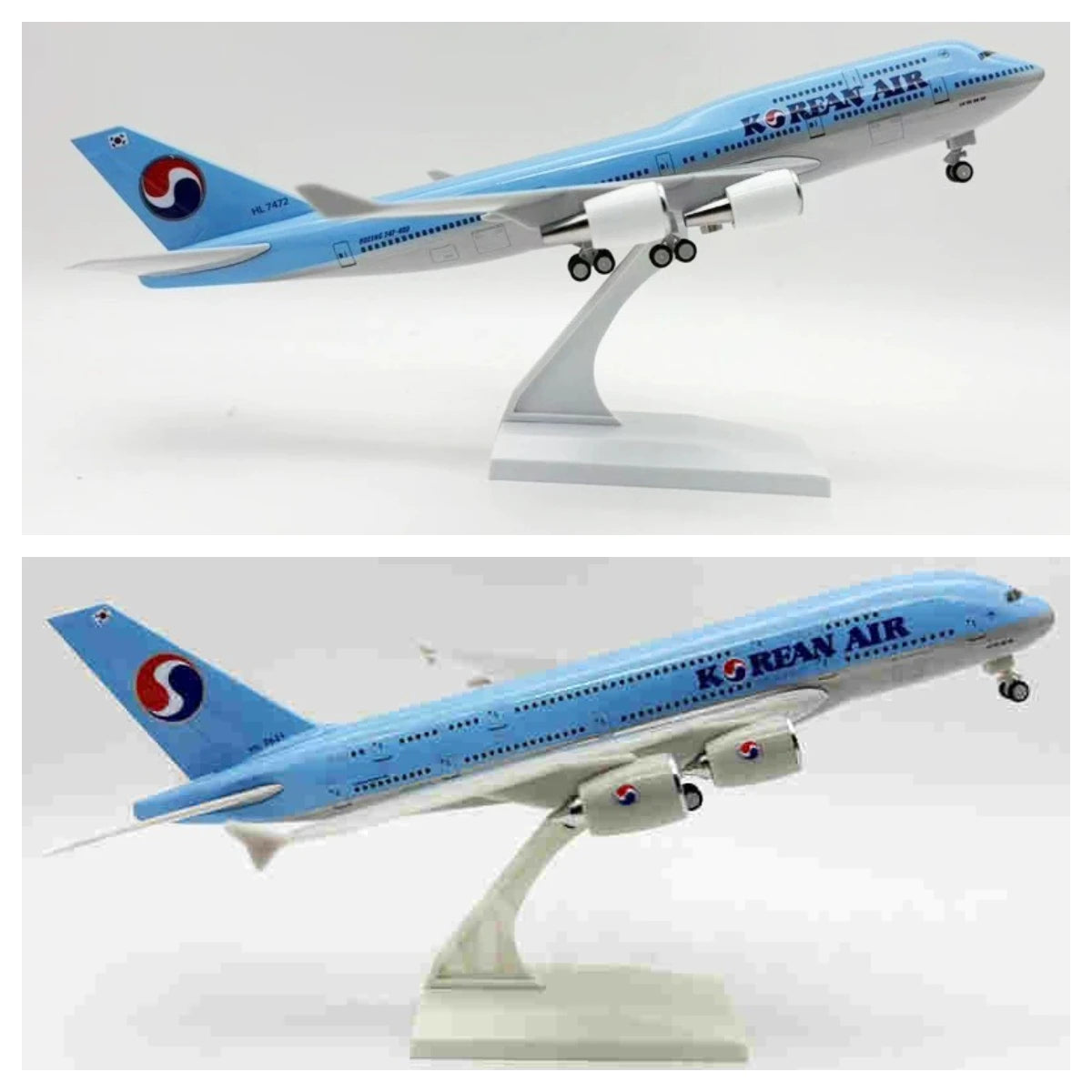 Resin Toy Model A380 Korean Air Airways 30CM Scale Diecast B747 Plane Model Aircraft Model Collection Adult Display Decoration W