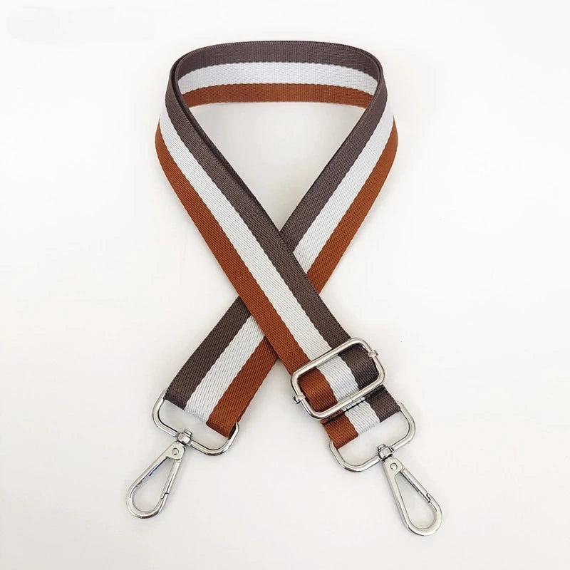 New Shoulder Strap Bag Accessories Colorful Versatile Single Shoulder Oblique Span Extended Wide Bag Adjustable Striped Webbing