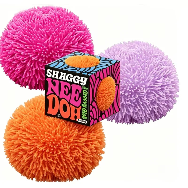 Teenie Needoh Fuzz Ball 3 Pack Mini Spiky Squeeze Toy Soft Burr Non-toxic Maltose Anxiety Relief Heal ADHD Sensory Calming Toy