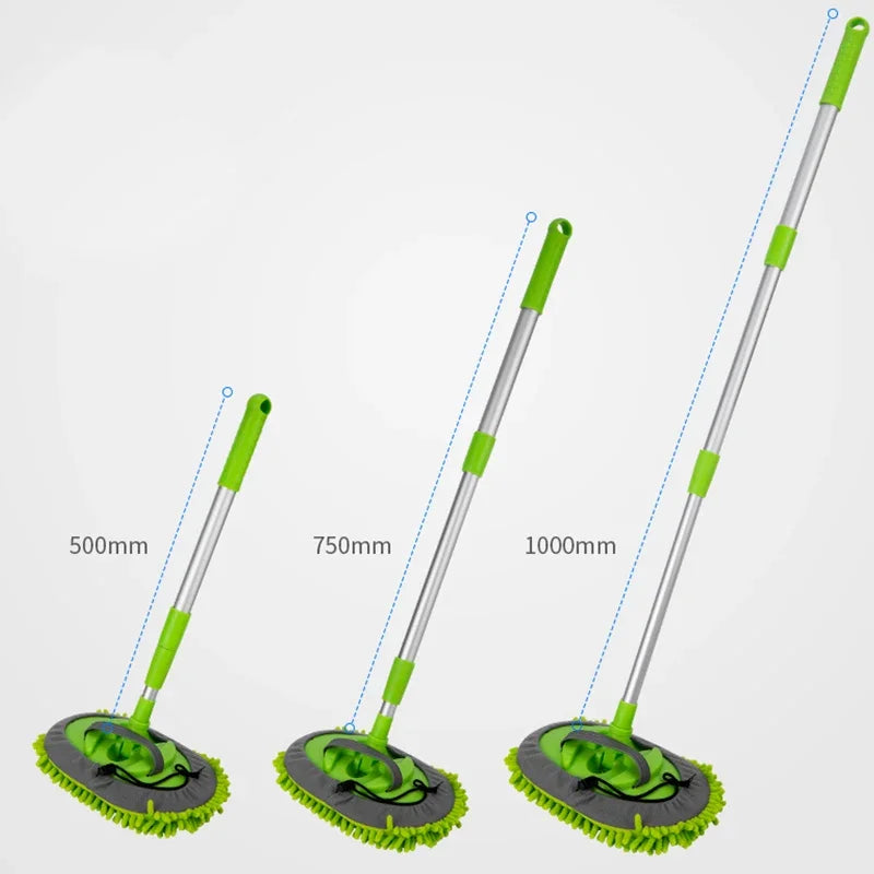 2 In 1 Car Cleaning Brush Car Wash Brush Duster Telescoping Alloy Long Handle Cleaning Mop Chenille Broom Auto Accessories
