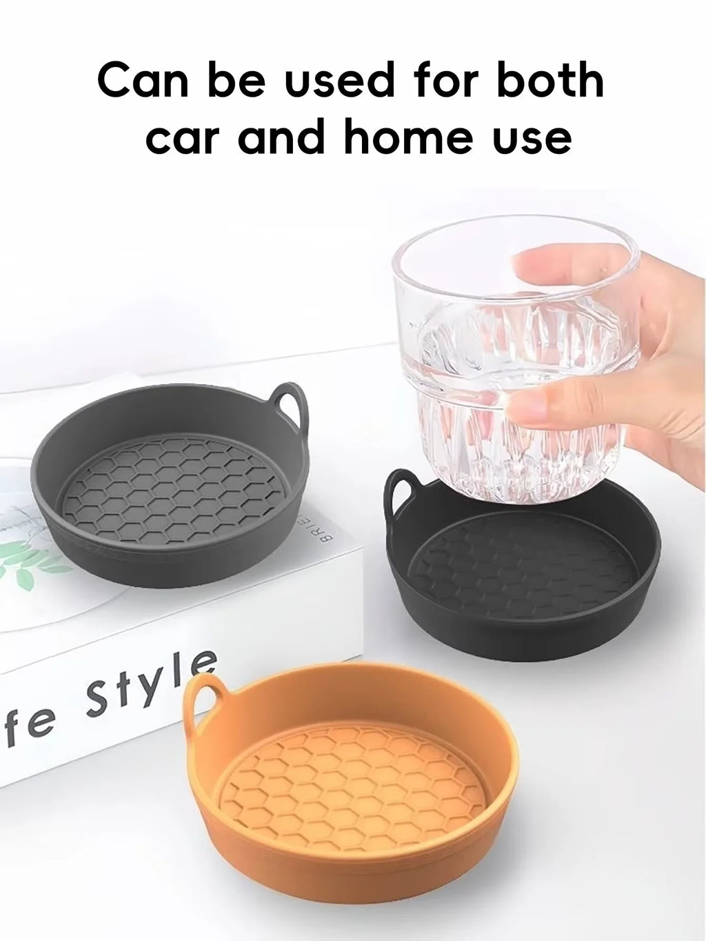 2-pack of eco-friendly silicone car cup holders, non-slip, heat-resistant, spill-proof, universal type, suitable for most vehicl