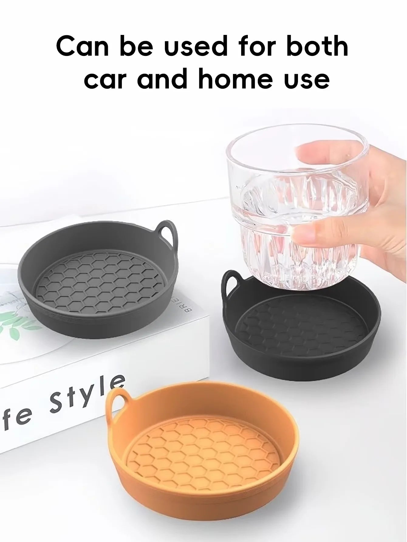 2-pack of eco-friendly silicone car cup holders, non-slip, heat-resistant, spill-proof, universal type, suitable for most vehicl