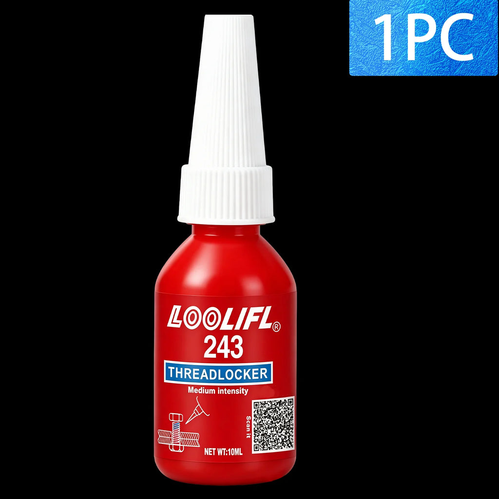 LOOLIFL 271 Red Thread Locker High Strength Removable Screw Lock Glue, Anti-Vibration Anti-Rust Sealant Metal Fasteners Bolts