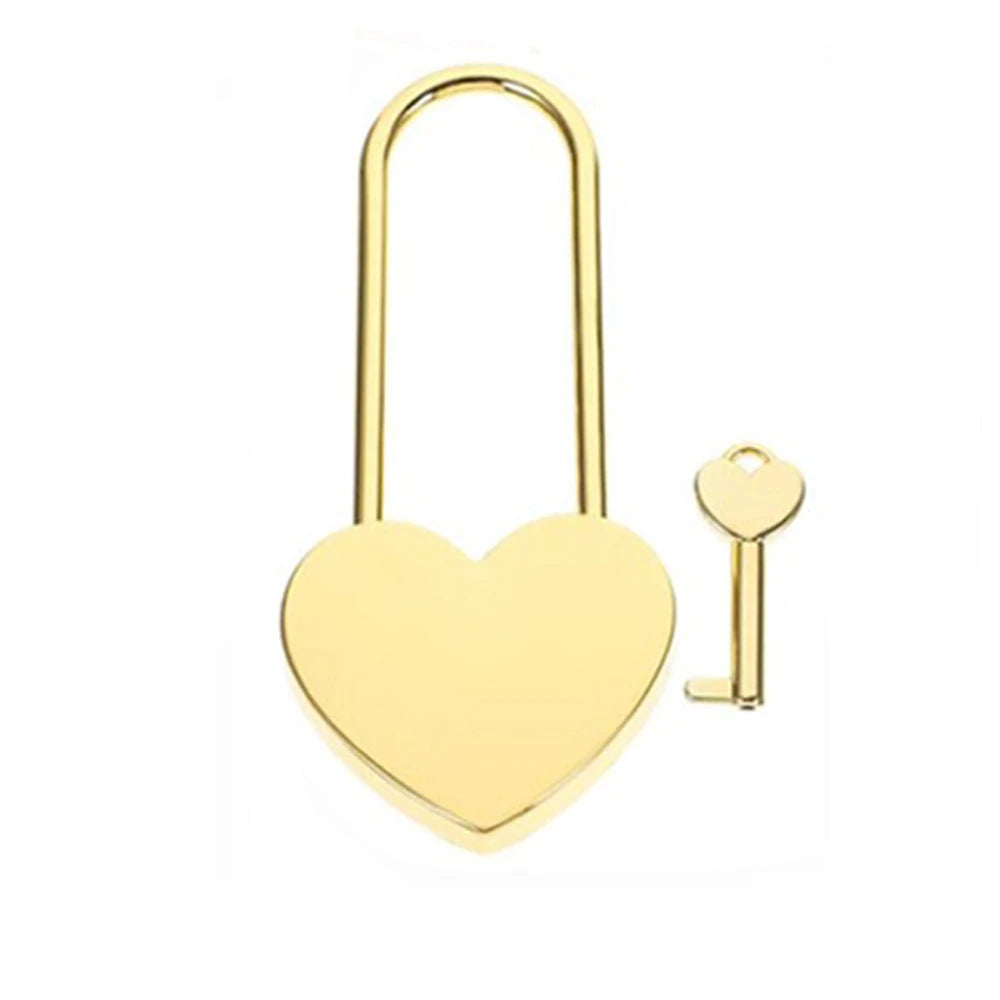 Custom Heart-Shaped Padlocks Personalized Lock With Key Love Souvenir Commemorative Gift Home Decoration Custom Name Text Lock