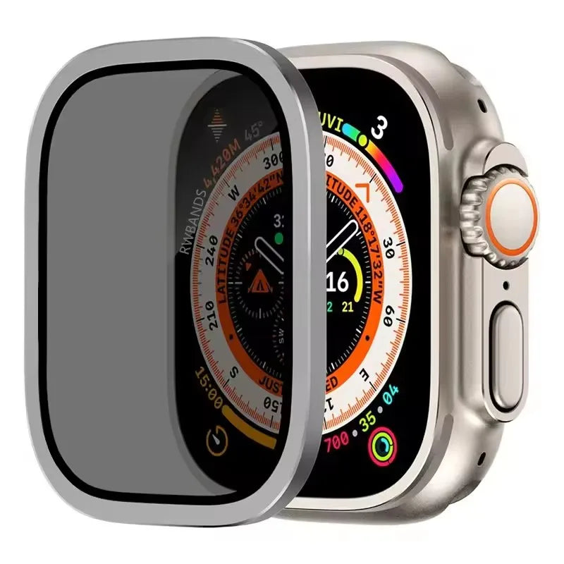 Aluminium Alloy Case+Tempered Glass for Apple Watch Ultra 3 2 1 Anti-Scratch Screen Protector for iWatch Ultra 2 49mm Cover Film