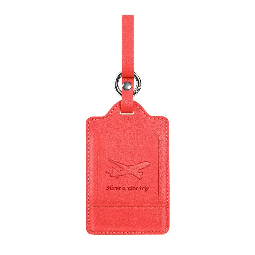 Portable PU Leather Luggage Tags Suitcase Address Label Baggage Boarding Bag Tag Anti Loss Pendants Travel Accessories