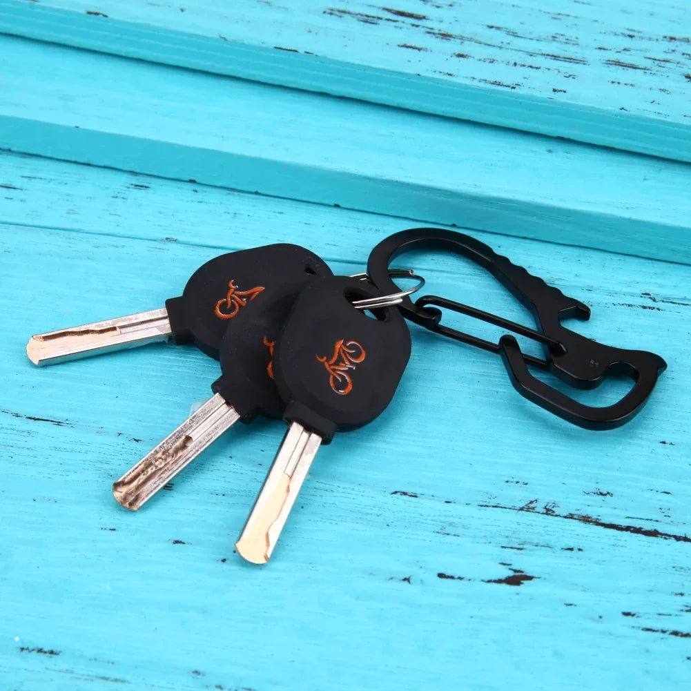 Stainless Steel Carabiner Cap Lifter Hex Driver Bottle Opener Keychain Ring Climbing Accessorie Carabiner Keychain Hook Outdoor