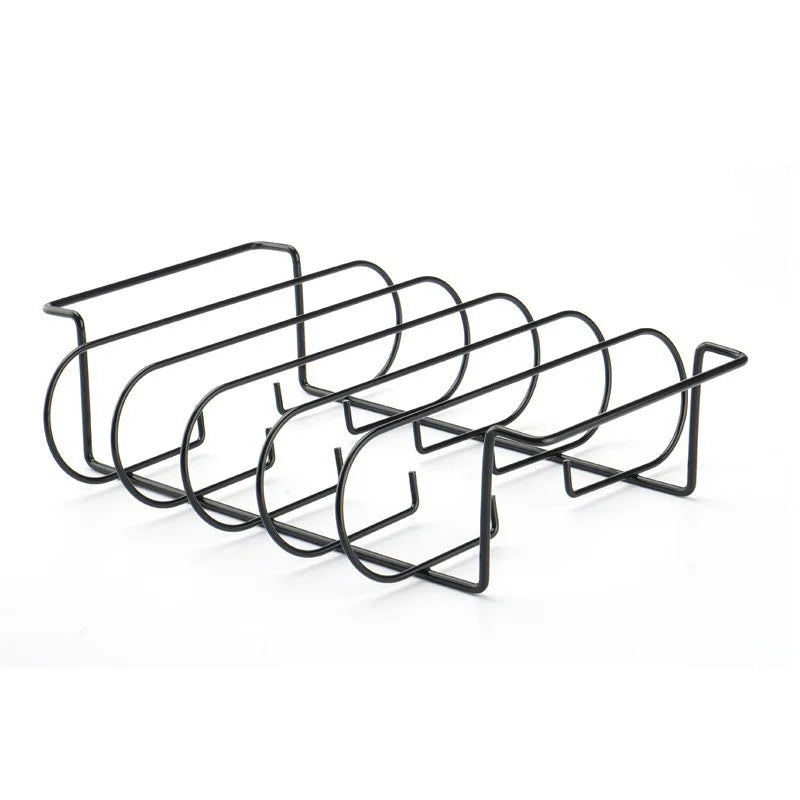 BBQ Steak Racks Non-Stick Coated Steel Roasting Barbecue Rib Meat Lamb Roasting Grilling Stand Holds Outdoor Picnic Rib Rack
