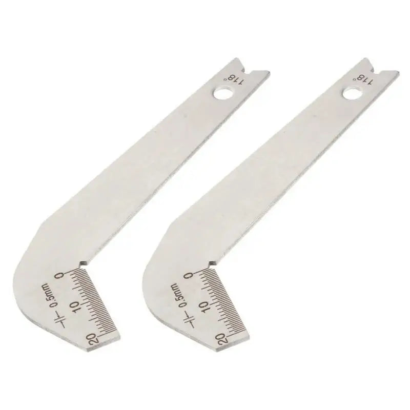 2Pcs Drill Bit Sharpening Gauge Stainless Steel 05mm Accurate 118 Degree Angle Sharpening Tool