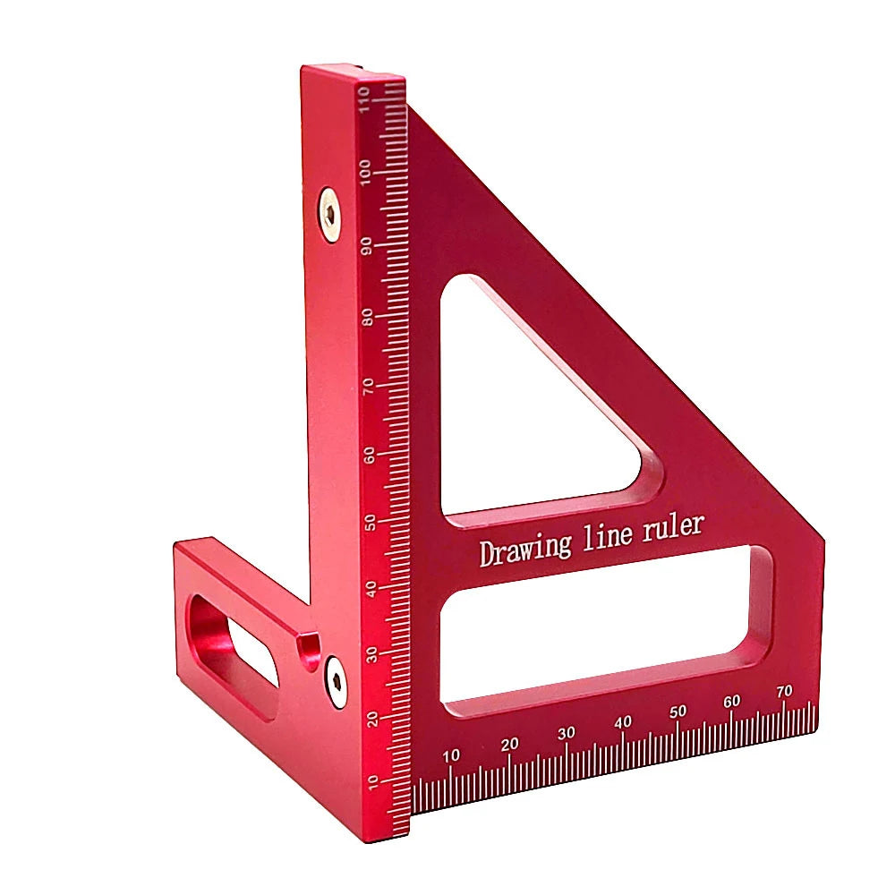 Precision Aluminum Alloy  Miter Triangle Ruler 45°/90° Woodworking Square Protractor  3D  Multifunctional Measuring Toolsolss