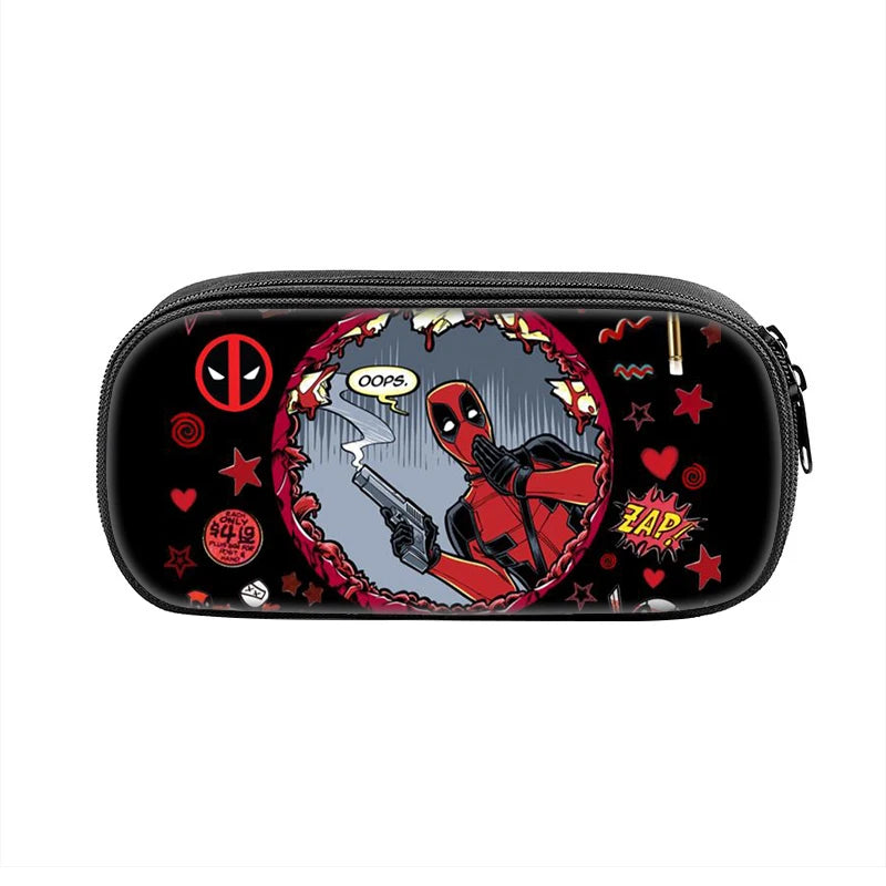 Popular Movies Deadpool Pencil Cases Fun Cartoon Anime Pen Box Bag for Student Big Capacity School Supplies Zipper Pencilcases