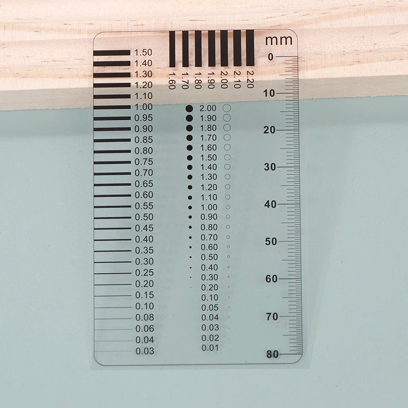 1PC Measuring Pass Badge Gauge Stain Card Point Gauge Wire Gauge Transparent Film Ruler Welding Gage Stain Crack Contrast Ruler