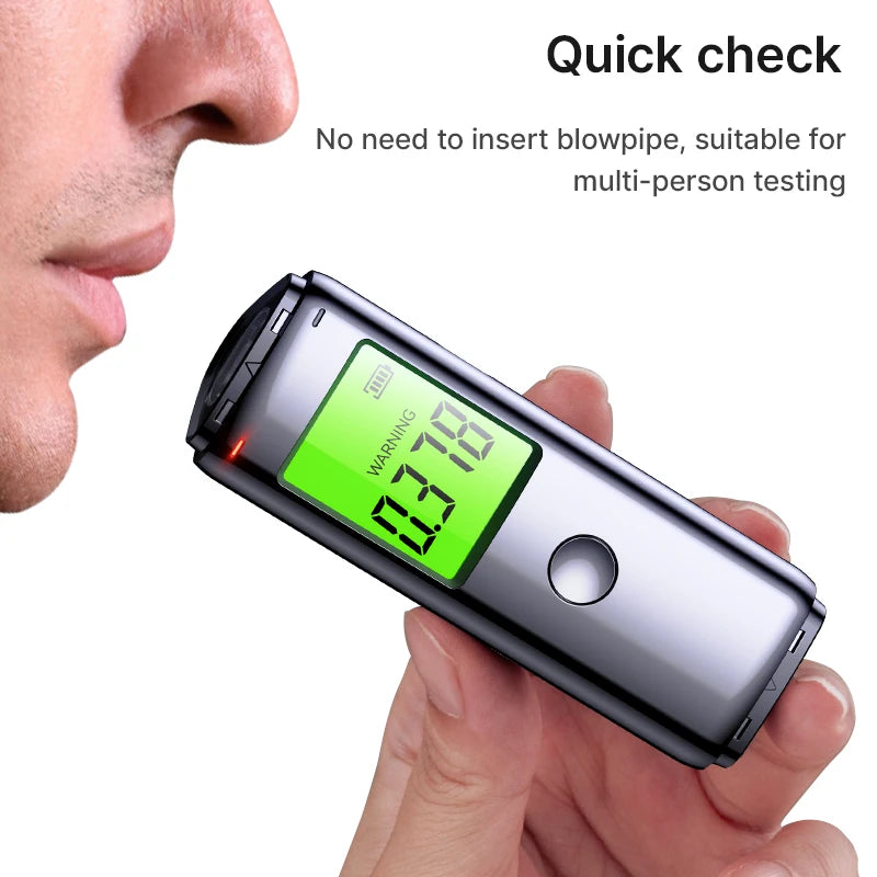 Professional Breathalyzer  ZW Rechargeable Alcohol Tester High Precision Testing Prevent Drunk Driving