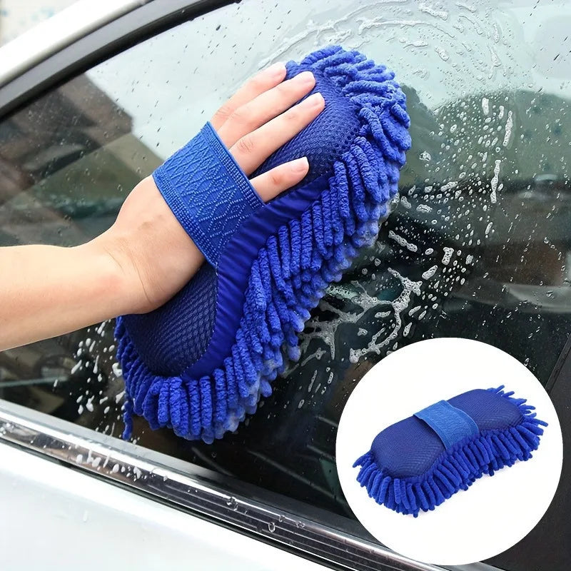 1/2pcsMicrofiber Car Cleaning Sponge  Tool for Auto, Home, and Motorcycle - Gentle on Surfaces, Removes Dirt and Grime with Ease