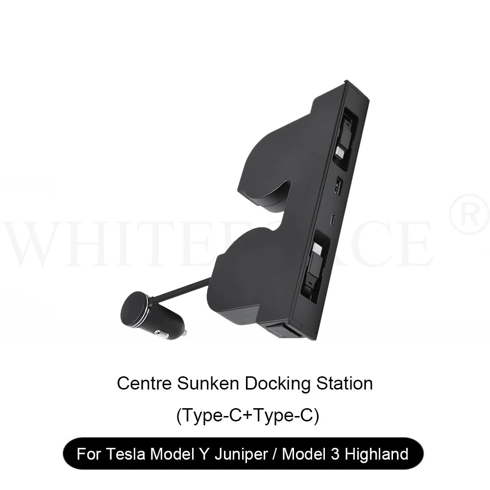 For Tesla Model Y Juniper Fast Charger USB Shunt Docking Station for Model 3 Highland Sunken Adapter Powered Splitter Extension