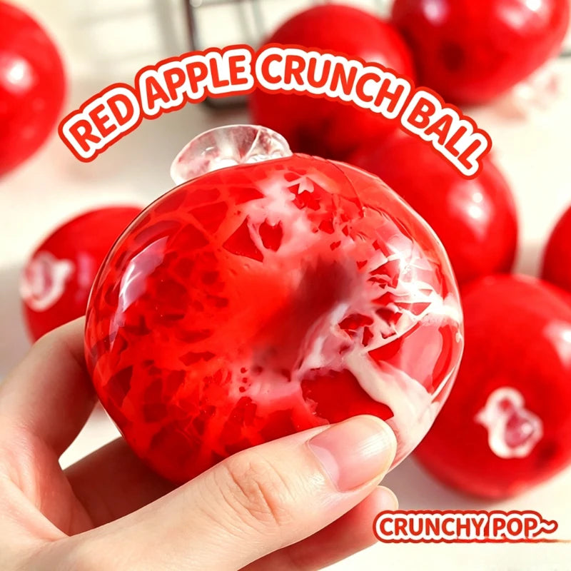 Crispy Red Apple Pinch Handmade Soft Pressure Relief Toy Squeeze Slow Rebound DIY Toy Pressure Release Hand Relaxation Gift ﻿
