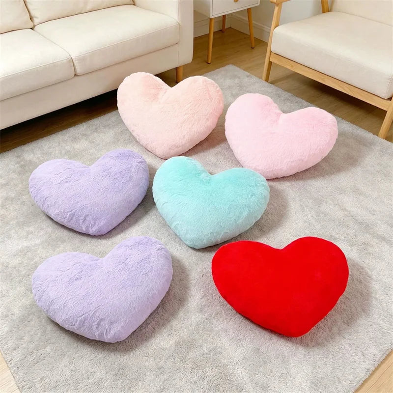 Imitation Rabbit Fur Throw Pillow Simple Love Decor Creativity Valentines/Wedding Gifts Soft Seat Cushion/Back Cushions Pillows