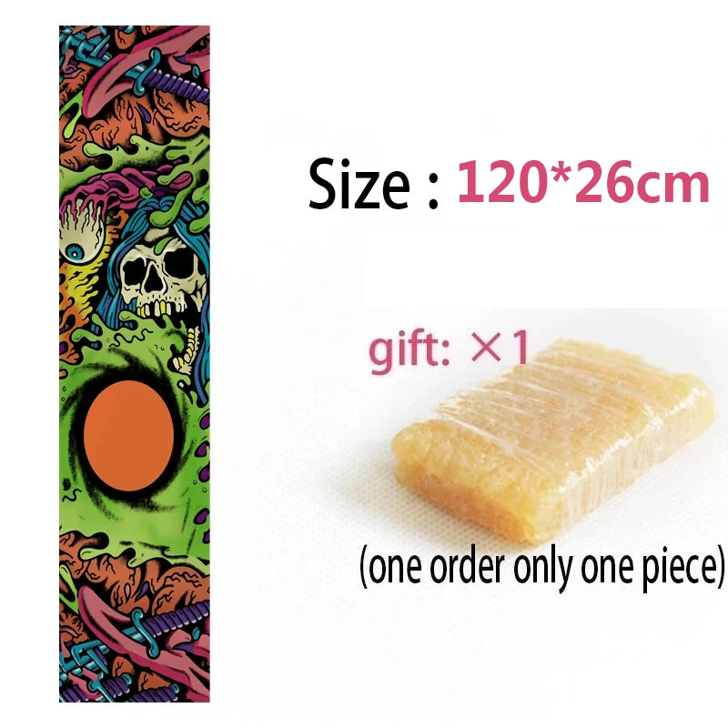 120cm Dancing Longboard Griptapes Long Board Grip Tape Skateboard Griptapes Anti-Slid Sandpaper Colorful Graphic Deck Protective