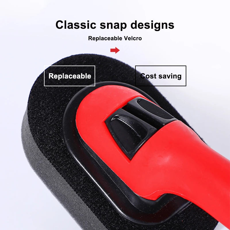 SEAMETAL Car Tires Waxing Polishing Sponge With Handle Car Tire Tyre Wheel Rim Trim Contour Detailing Dressing Shine Pad Sponges