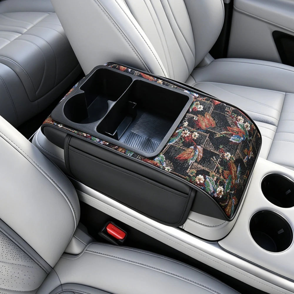 Universal Car Armrest Cushion with Storage Organizer, Soft Center Console Pad for Most Cars