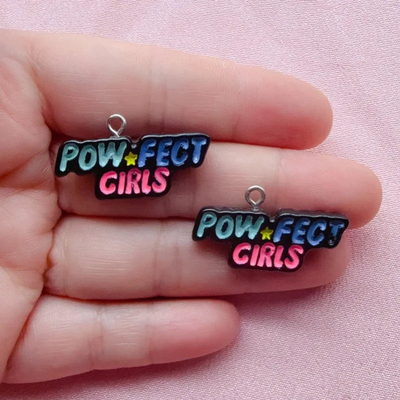 10pcs Cartoon Girl Resin DIY Jewelry Accessories Cartoon Cute Anime Hand Rope Necklace Pendant