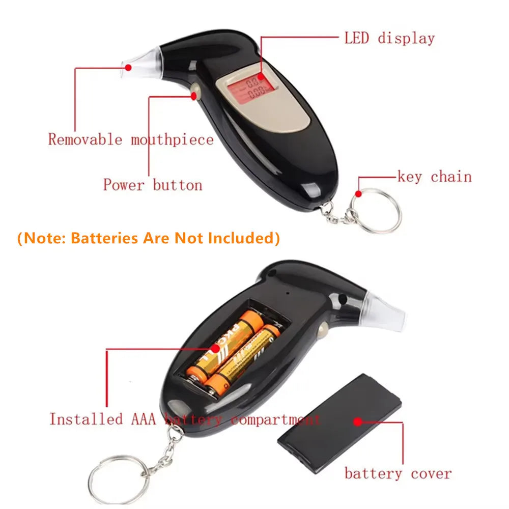 GREENWON AT-68S Alcohol Tester Digital Alcohol Detector Key Chain Breathalyzer Backlight Display