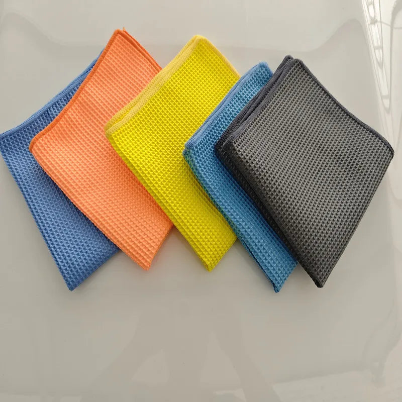 Microfiber Waffle Towel Car Drying Glass Cleaning Cloth Absorbent Lint Free for Auto Detailing Car Wash Wipe