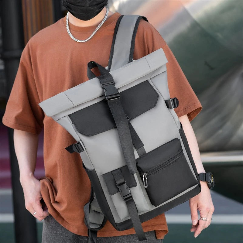 Waterproof Outdoor Sports Leisure Travel Daypack Roll Up Men Laptop Backpack Computer Bag for Outdoor Travel Camping Hiking