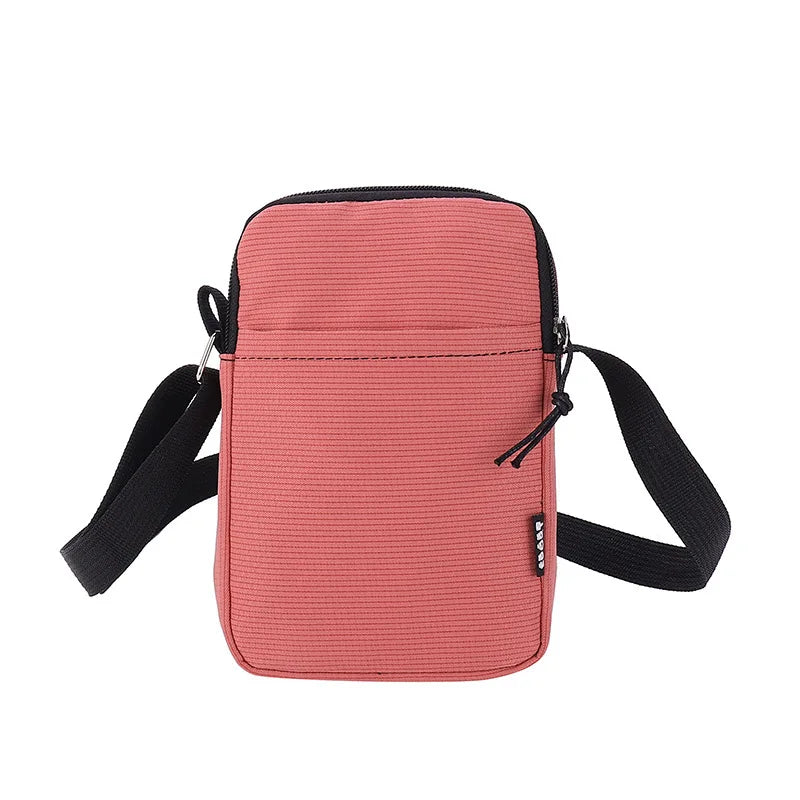 New Fashionable Mini Phone Pouch Square Vertical Tote Bag Simple Shoulder Bag Portable Lightweight Canvas Coin Crossbody Bag