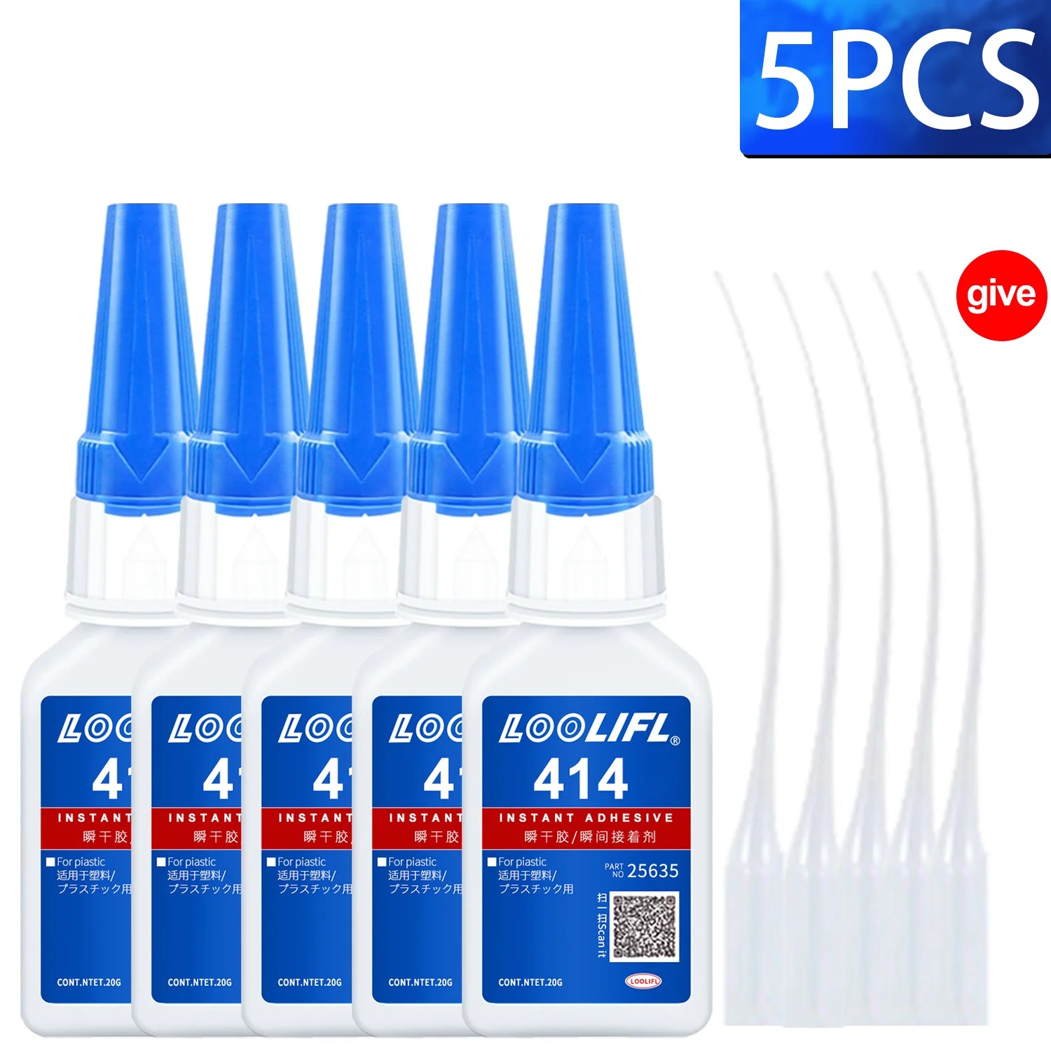 LOOLIFL 414 Multi-Purpose Super Glue Cyanoacrylate Adhesive Instant Fast Adhesive Rubber Wood Glass Stronger All Bonding Glue