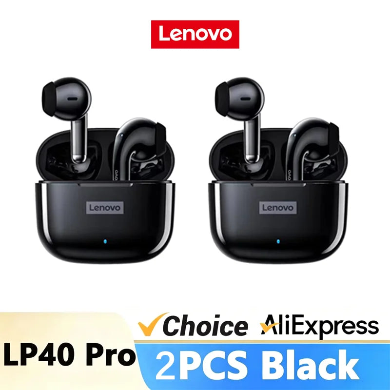 Lenovo LP40pro TWS Wireless Earbuds Bluetooth 5.3 HiFi Stereo Noise Reduction Sports Gaming Headphones for Running Travel Office