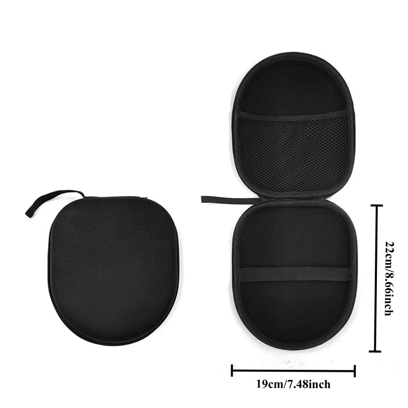Headphone Storage Case 1Pc Black EVA Hard Shell Shockproof Portable Carrying Bag for Over Ear Headphones Cable USB Accessories